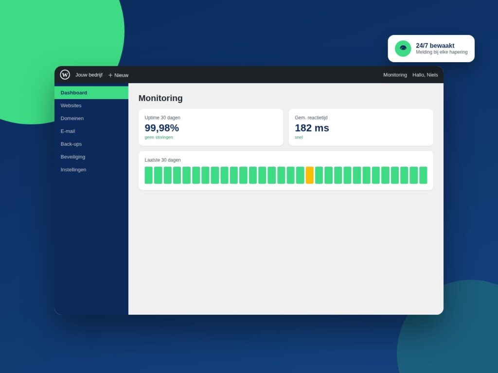 Illustratie van monitoring voor websitebeschikbaarheid
