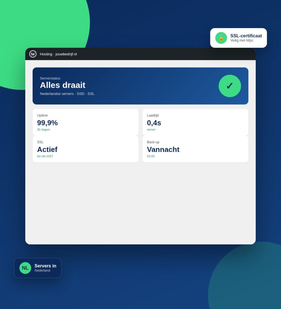 Illustratie van een overzicht voor WordPress hosting